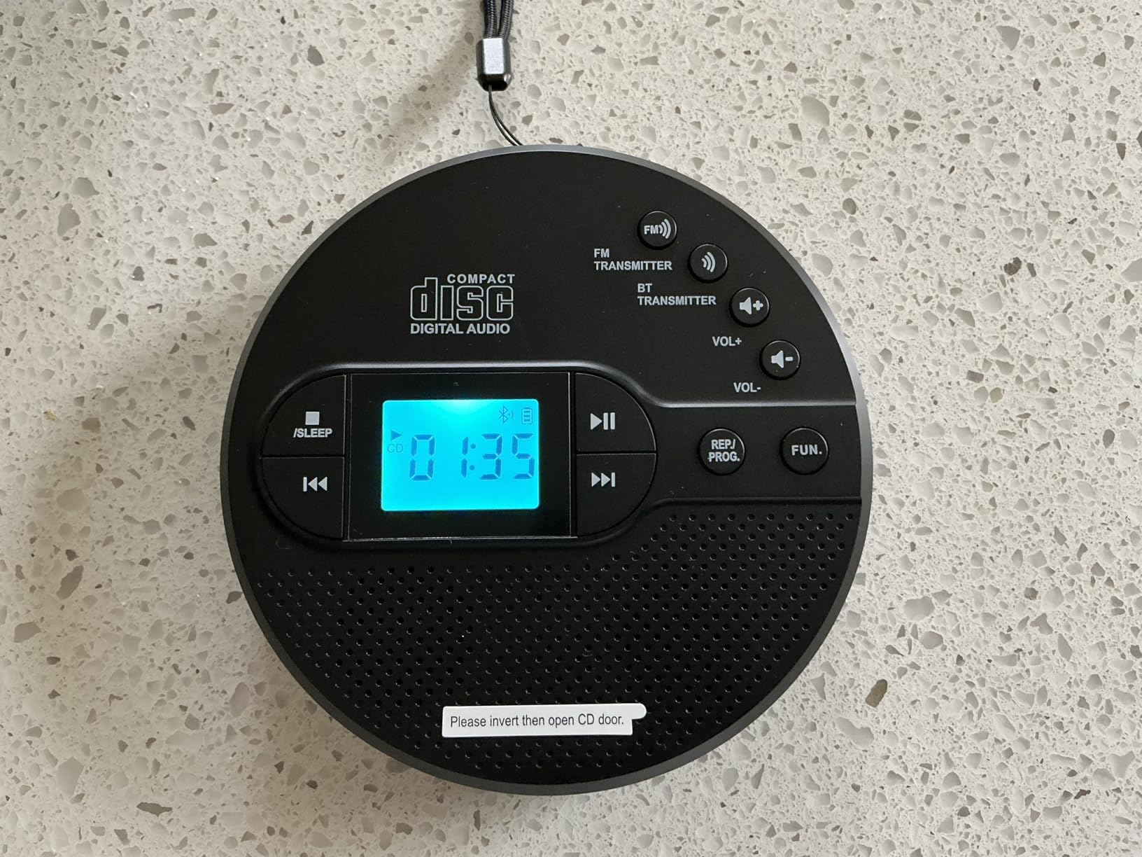 Sunoony Portable CD Player with Bluetooth & Speaker, FM Transmitter for Car | 9H Rechargeable with Anti-Skip, Supports CD/MP3, USB/AUX Output, CD Player with Headphones for Home/Road Trips/Seniors (Black) customer photo 1