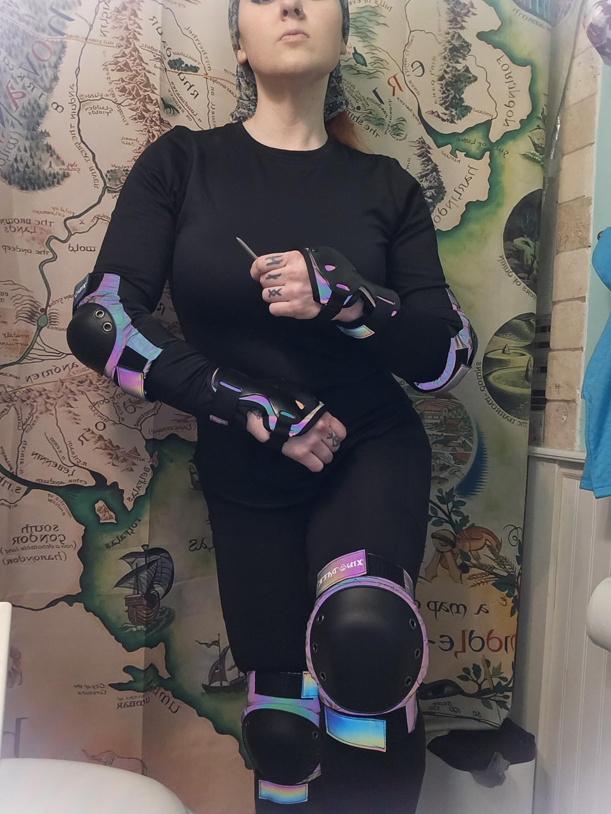 Skating Protective Gear Adult, Knee Pads for Women/Men/Youth, Skate Pads Adult Knee and Elbow Pads with Wrist Guards for Roller Skating, Skateboard, Skateboarding and Scooter customer photo 2
