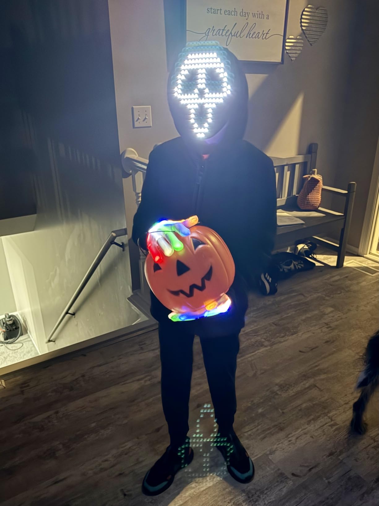 Mr.Pang LED Mask Light up Mask with Gesture Sensing, Cool Face Transforming Mask, Perfect Gifts for Halloween Christmas Birthday Cosplay Party customer photo 1
