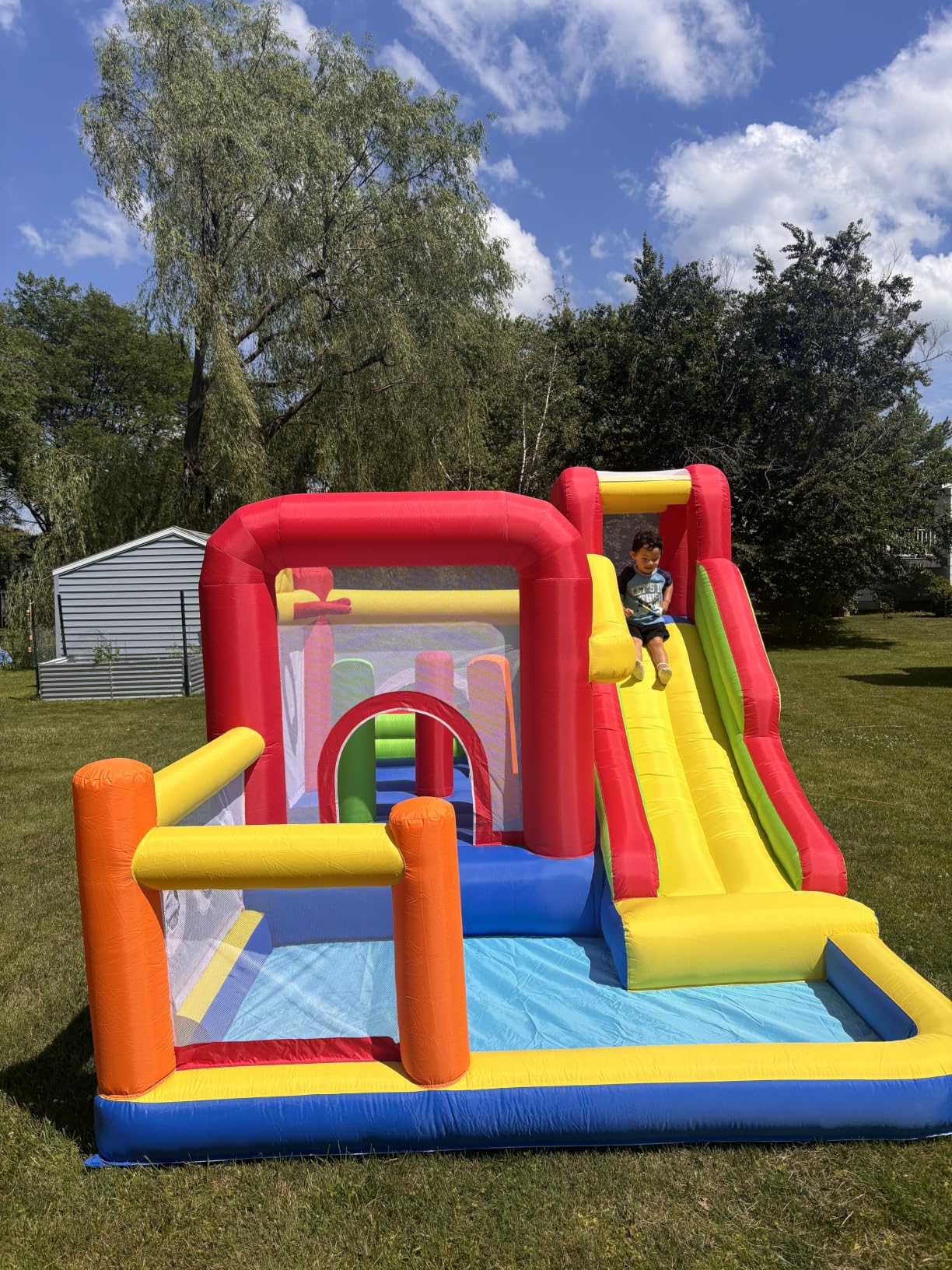 Hongcoral Bounce House, Inflatable Bounce Castle with Blower for Kids, Blow Up Jumping Bouncer with Slide, Climbing Wall, Obstacles, Trampoline, Ball Pit Pool for Indoor Outdoor customer photo 2