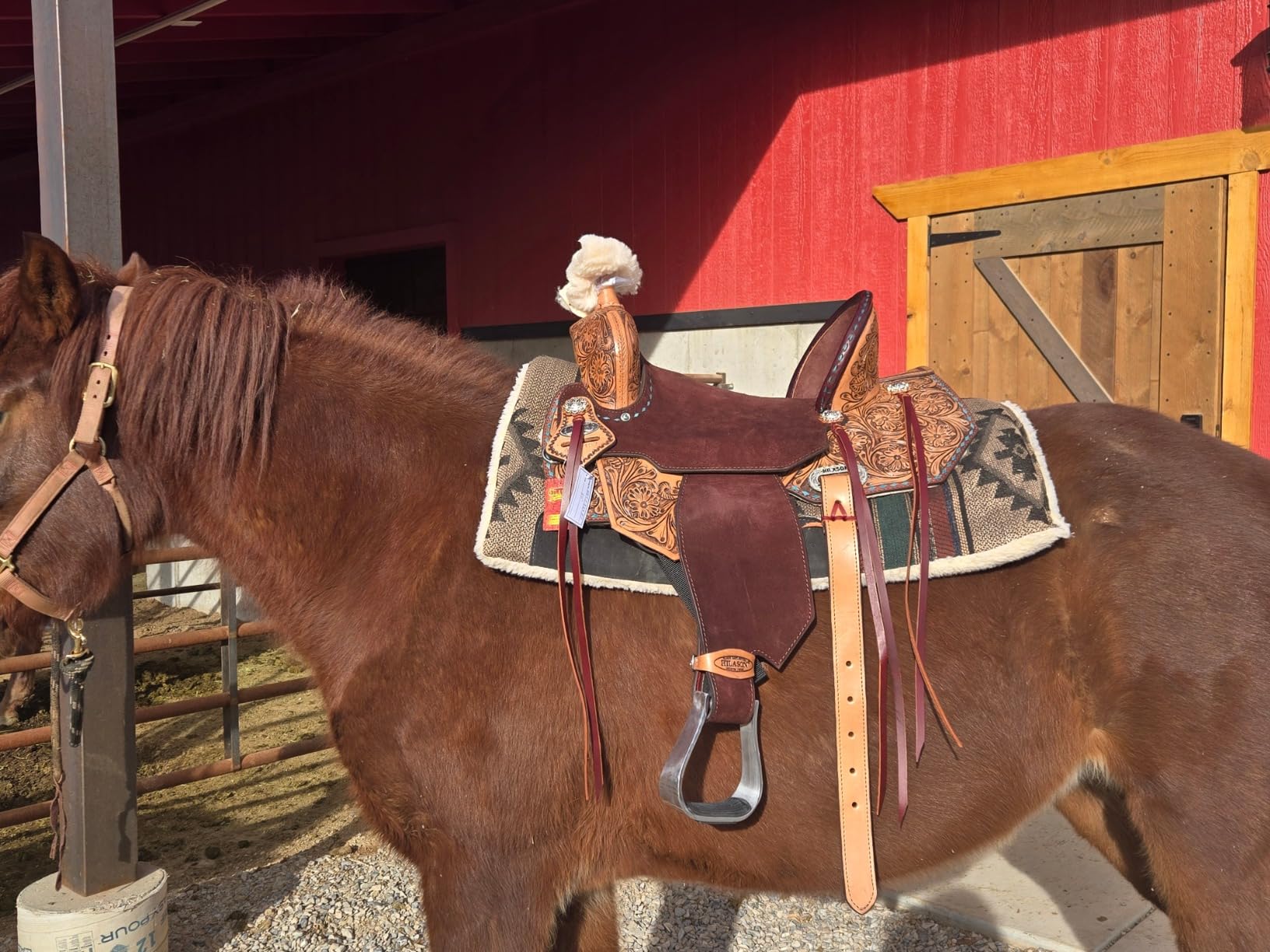 HILASON Flex Tree Western Horse Saddle in American Leather Barrel Trail customer photo 2