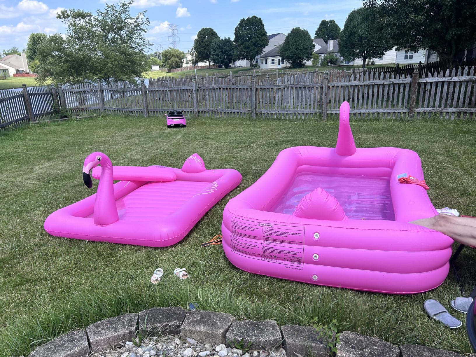 Inflatable Pool with Lights, Solar Flamingo Swimming Pool for Kids, Adults Inflatable Blow up Pool, Large Kiddie Pool, 100