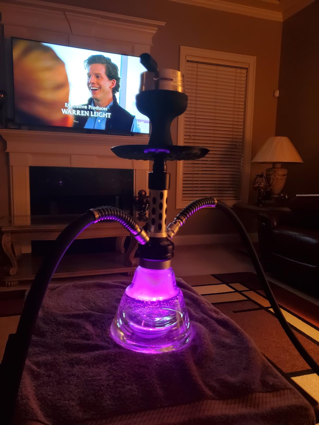 Hookah Set with Everything Upgraded 2 Hose Shisha With Portable Travel Bag LED Light Ceramic Bowl Tongs Mouth Tips Foils Accessories Premium Shisha Complete Set(Gold) customer photo 1