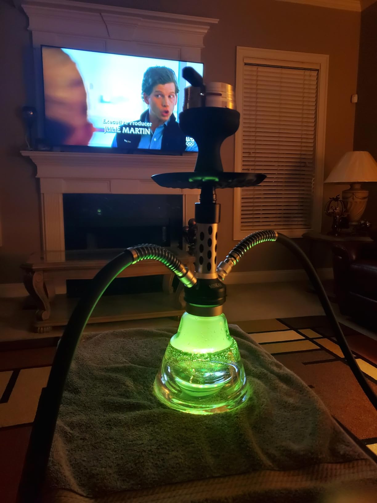 Hookah Set with Everything Upgraded 2 Hose Shisha With Portable Travel Bag LED Light Ceramic Bowl Tongs Mouth Tips Foils Accessories Premium Shisha Complete Set(Gold) customer photo 2
