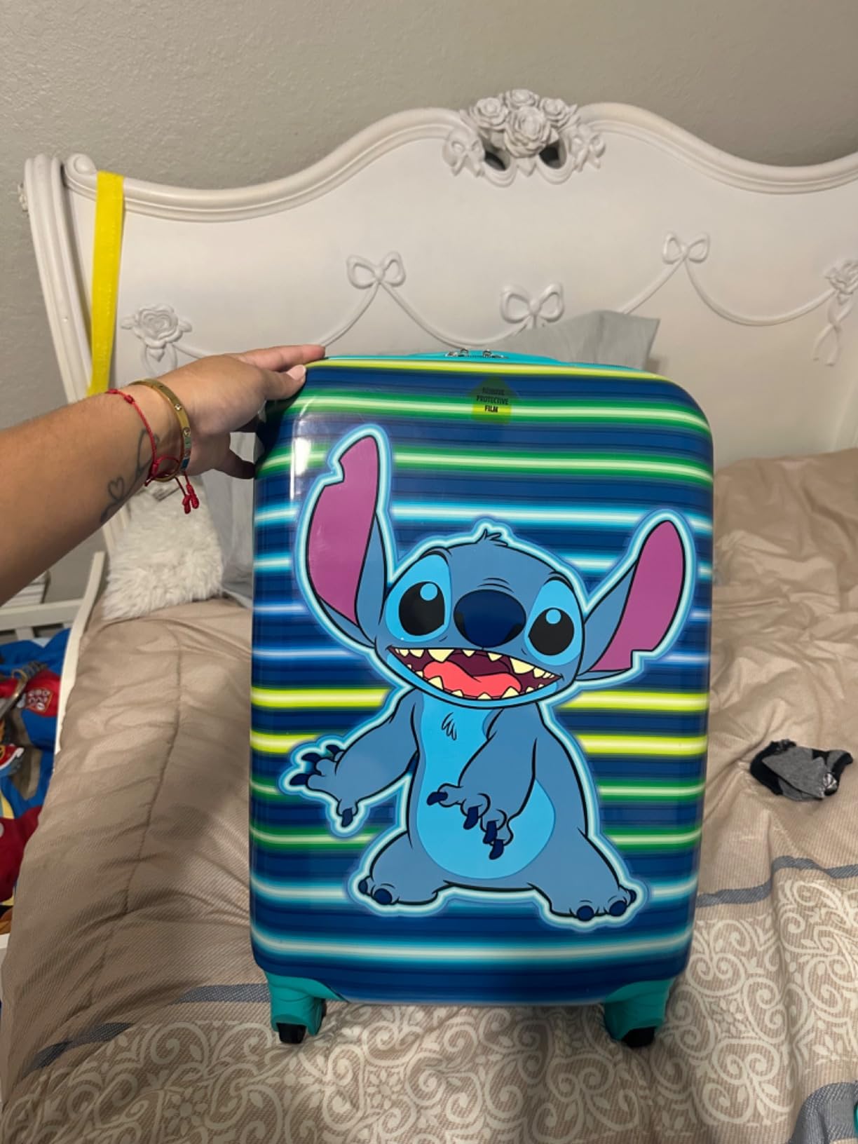Disney Stitch 21 Inch Kids Carry On Luggage, Blue customer photo 1