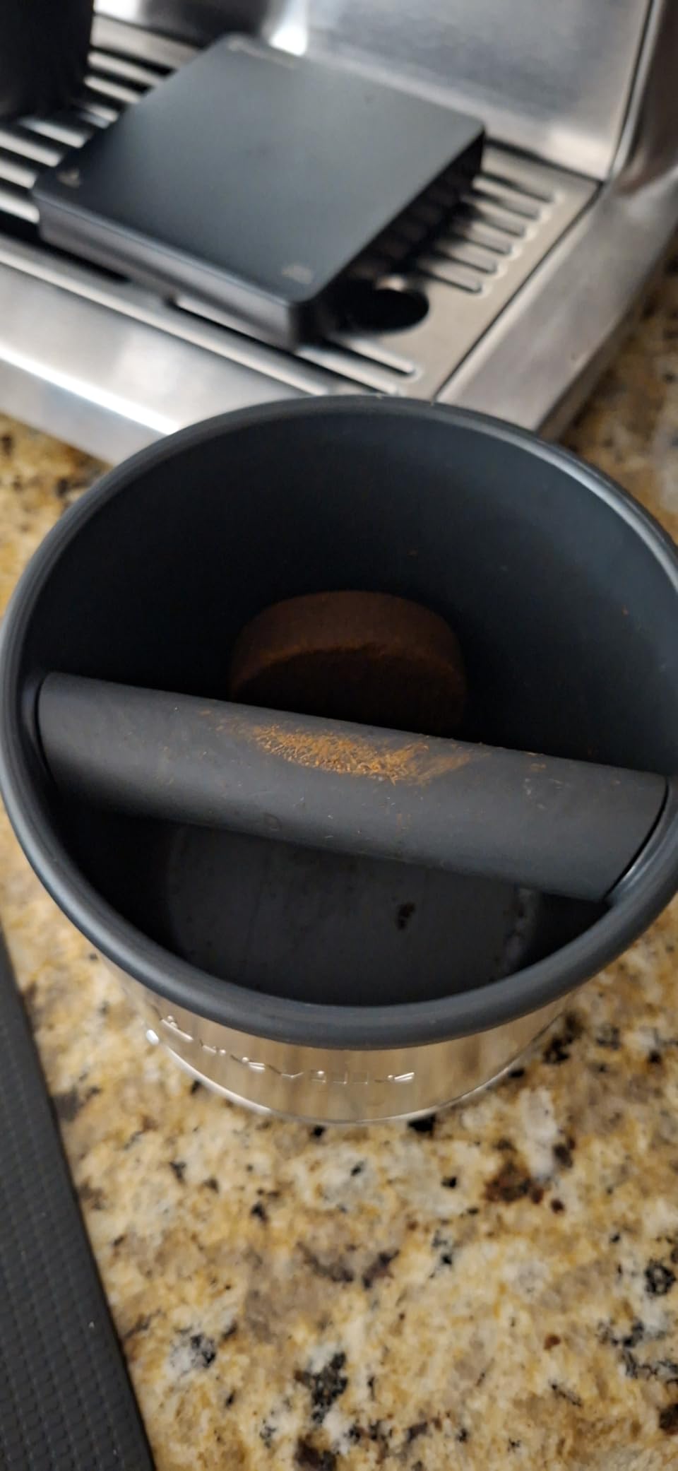 Breville BEA501BSS Knock Box 10 Espresso Accessory, Brushed Stainless Steel | Upgrade your coffee bar with this durable and easy-to-clean knock box featuring a removable bar | 10 puck capacity customer photo 1