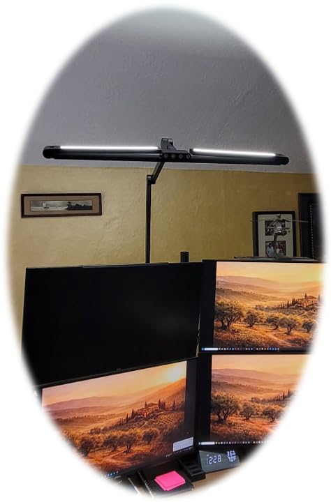 3000 Lumen Ultra Bright Architect Desk Lamp with Clamp, 36W Tall Overhead Led Desk Light for Home Office, 47Inch Long Dimmable Computer Monitor Light Bar with Remote for Table Desktop Drafting customer photo 1