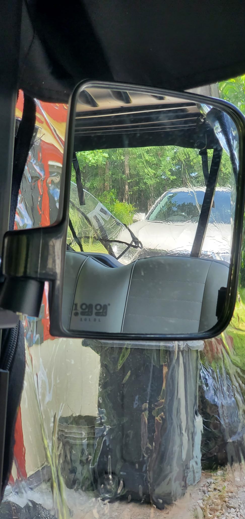 10L0L Golf Cart Mirrors, No Drilling 180 Degree Rotation & Foldable-HD Shatterproof Glass Mirrors for Golf Cart Club Car EZGO and Other, No Drilling Side Mirror & Rear View Mirror Kit customer photo 2