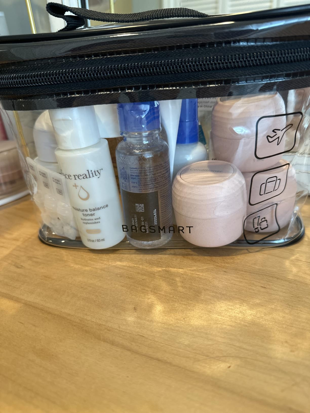 BAGSMART TSA Approved Toiletry Bag, 2 Pack Clear Makeup Cosmetic Bag Organizer, Quart Size Travel Bag for Toiletries, Carry-on Travel Accessories Essentials, Black-2pcs customer photo 1
