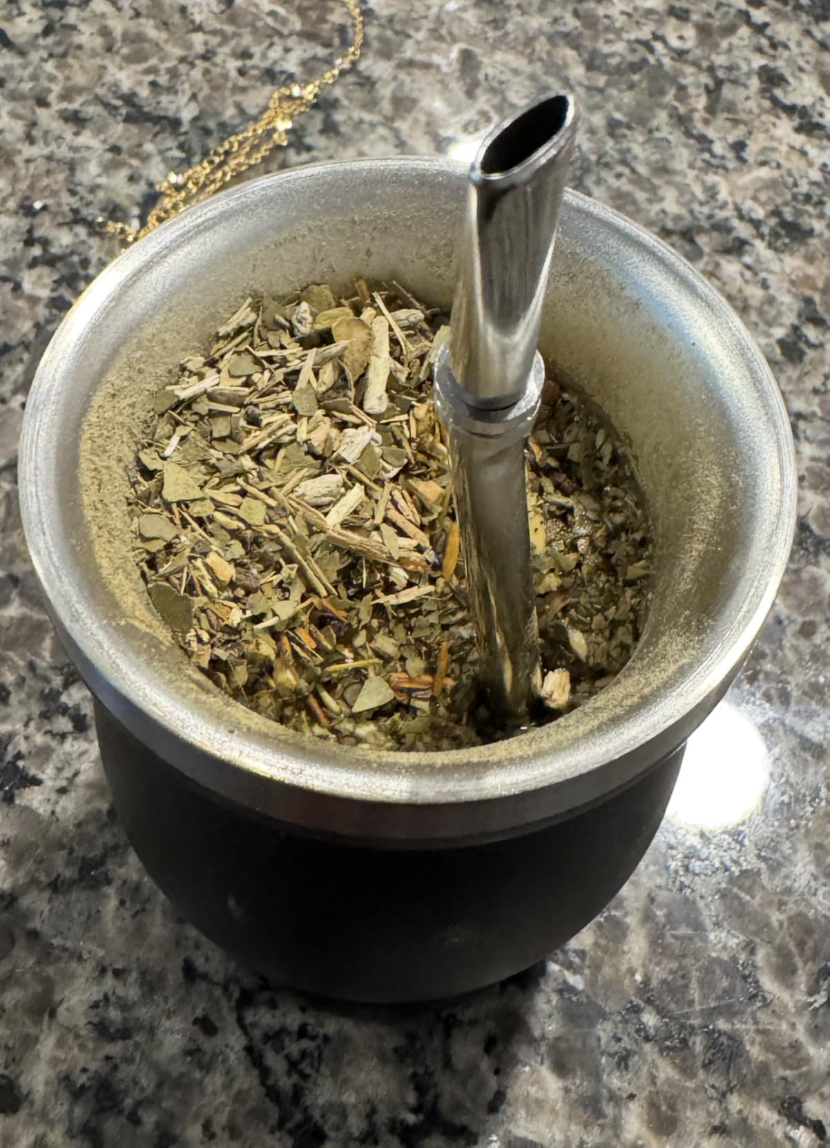 Husfunov 8oz Yerba Mate Cup, 304 Stainless Steel Double-Wall Mate Cup | Heat Insulation Yerba Mate Gourd, Tea Cup Set Includes Cleaning Brush & 2 Bombillas (Black) customer photo 1
