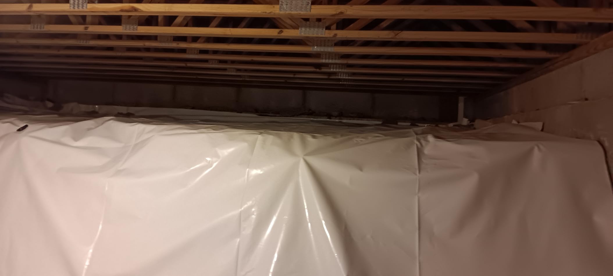 Crawl Space Vapor Barrier, 10mil Film, 10'x65', White Plastic Sheeting - Thick Plastic Sheeting, Heavy Duty Polyethylene Film, Drop Cloth Vapor Barrier Covering for Crawl Space, Garden, Basement customer photo 1