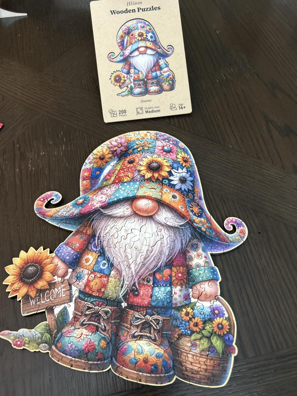 Wooden Jigsaw Puzzles, Gnome Wooden Puzzles for Adults with Unique Shape, Medium 10.3