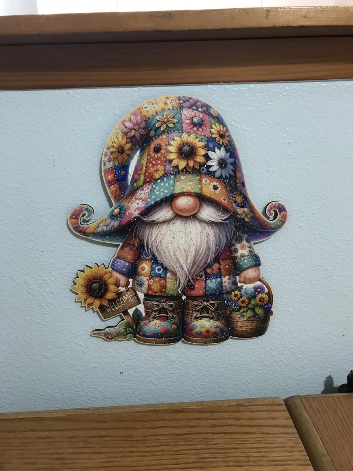 Wooden Jigsaw Puzzles, Gnome Wooden Puzzles for Adults with Unique Shape, Medium 10.3