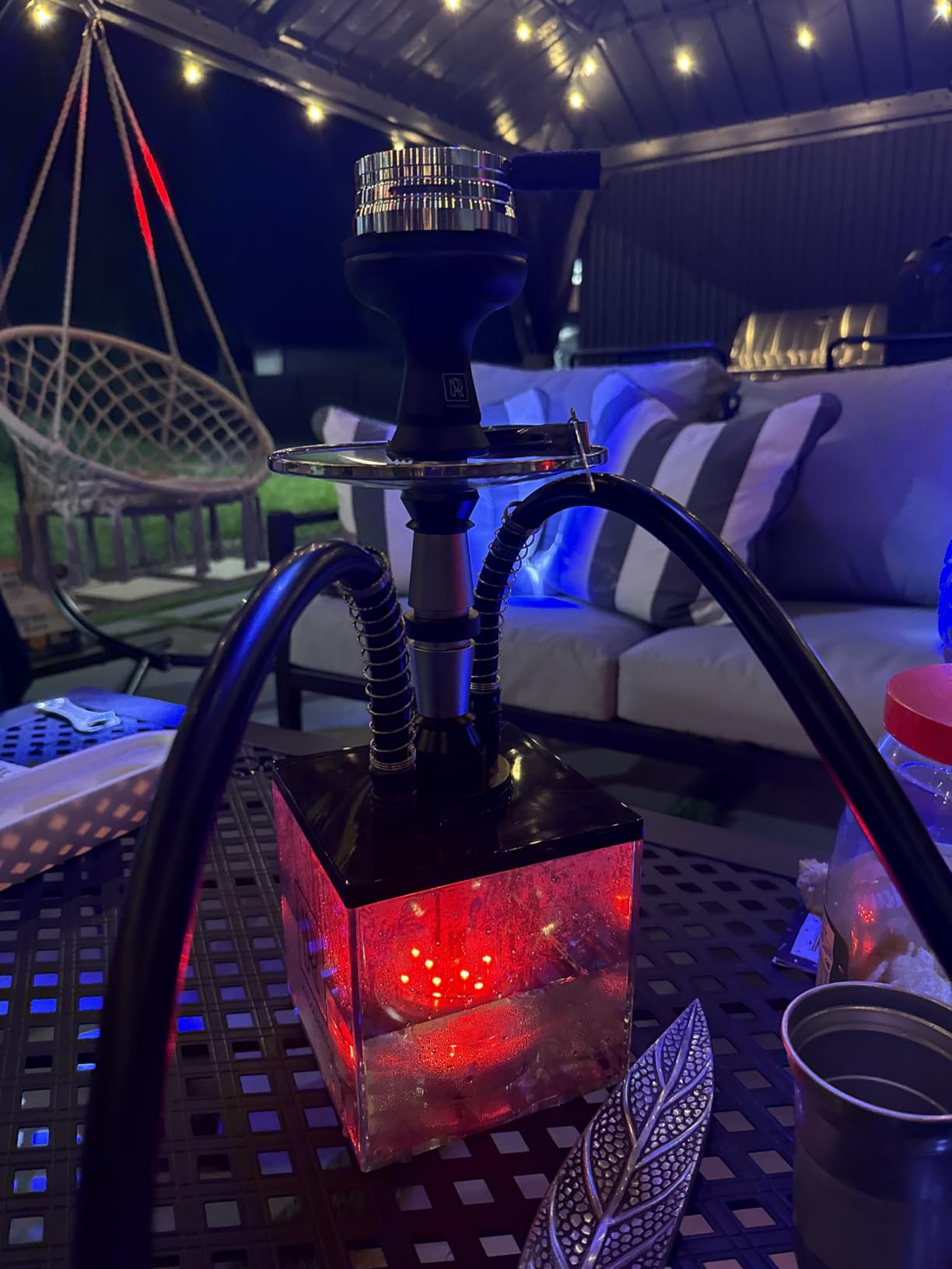 Black Hookah Set with Everything - 18