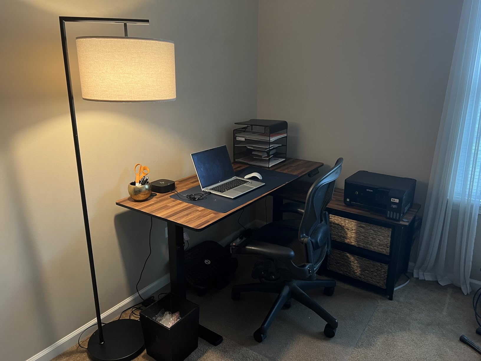 FLEXISPOT L Shaped Standing Desk with Drawers, Large Electric Height Adjustable Executive Desk, Sit Stand Desk for Home Office and Workstation, Hooks and USB Port (63