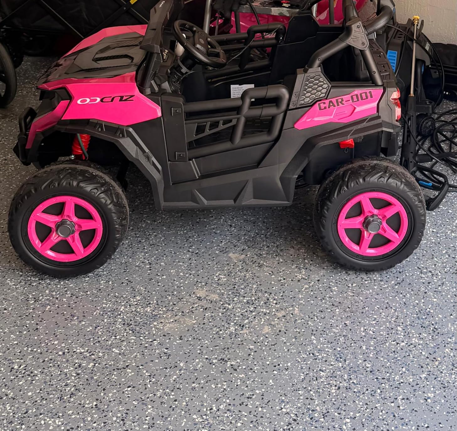 ARBELI 24V 2 Seater Ride on Car Truck, 4x200W Motors, EVA Tires, Pink | 24V ride on toys for big kids 3-8, max 4.5mph, remote control, rainbow lights, bluetooth, shock absorbers, max load 133 lbs customer photo 1