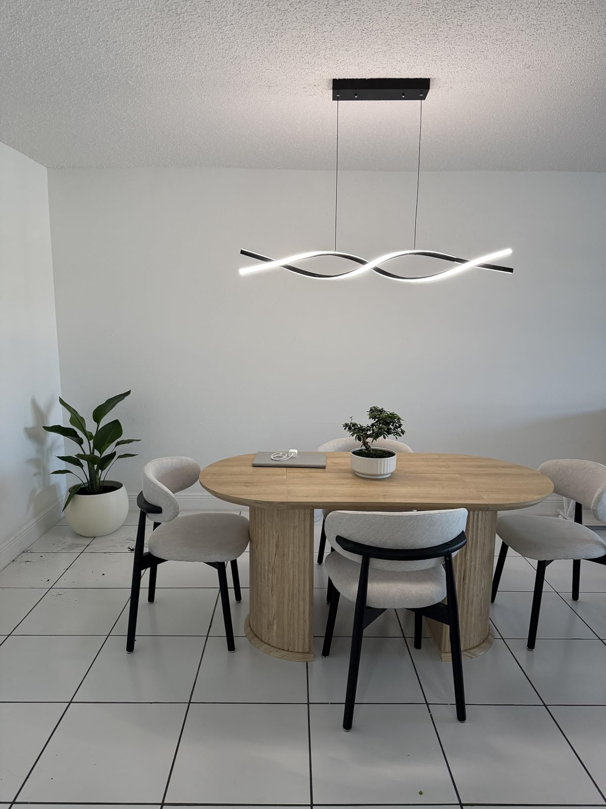 LED Pendant Lights, 3300k-6500K Adjustable Color Temperature Hanging Pendant Lighting, 47.24