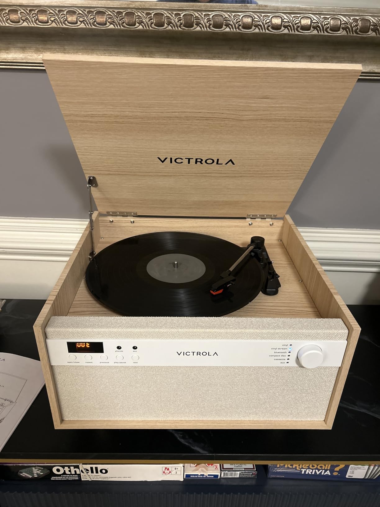 Victrola Century - 6-in-1 Bluetooth Record Player - Walnut | Mid-century music center plays vinyl, CD, cassette and aux, VINYLSTREAM streams records to Bluetooth speakers customer photo 2