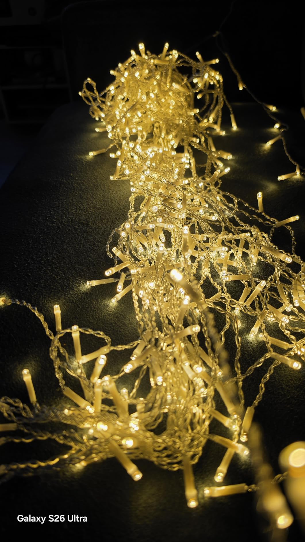 ZIMINGU Icicle Lights Outdoor, 32.8 FT 400 LED 8 Modes Christmas String Fairy Lights with 80 Drops, Twinkle Waterproof Connectable for Roof Balcony Business Park Decor, Warm White, 10M customer photo 1
