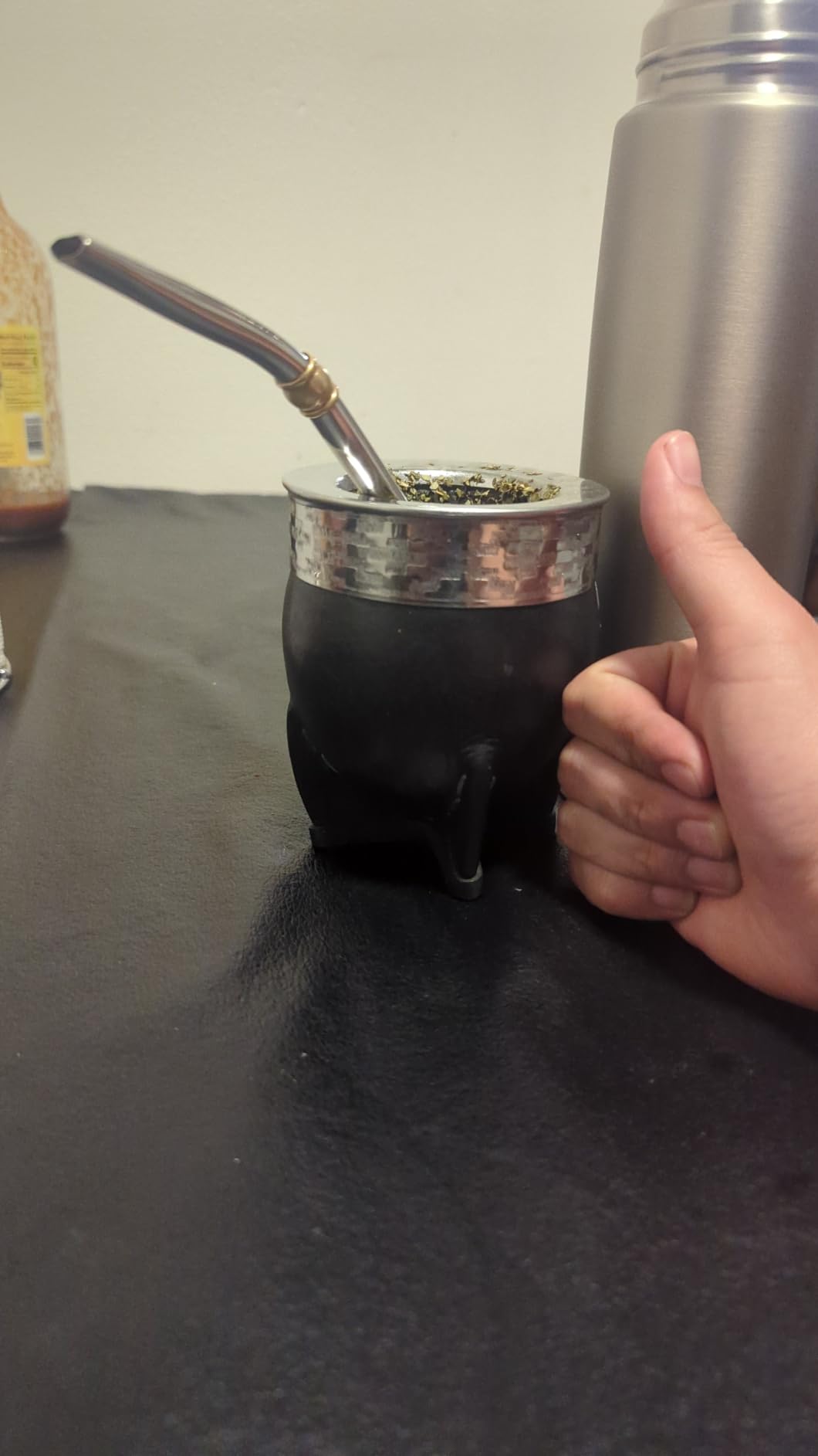 Premium Argentina-Uruguay Yerba Mate Cup and Bombilla Set, Organic Gourd Tea Mug with Steel Straw (Bombilla) and Cleaning Brush, Handcrafted for Loose Leaf Yerba Mate Tea - Imperial Version customer photo 1