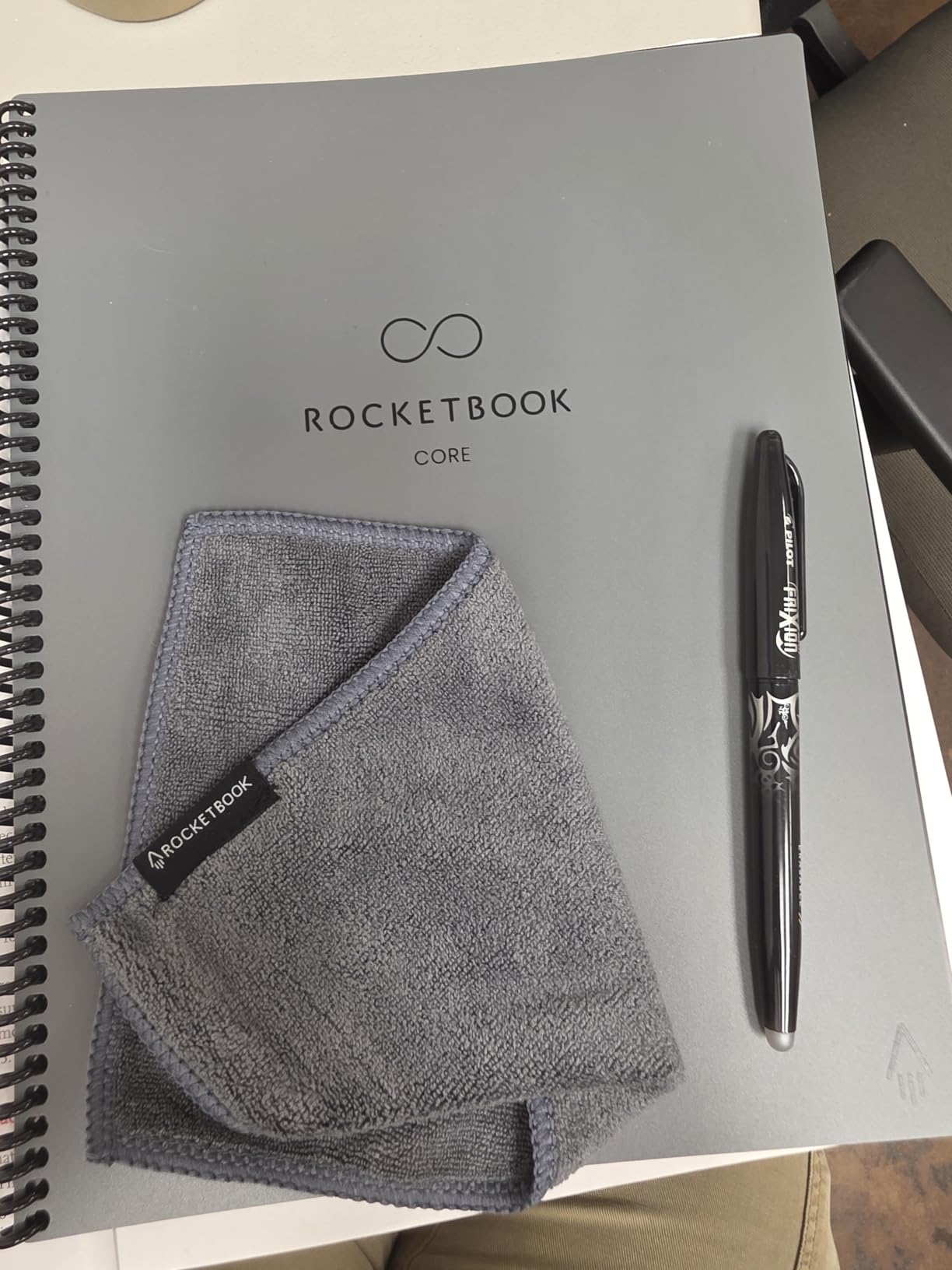 Rocketbook Core Reusable Smart Notebook, Letter Size 8.5x11, Gray | Lined Pages For School Work and Creative Projects, Includes Pen and Towel customer photo 2