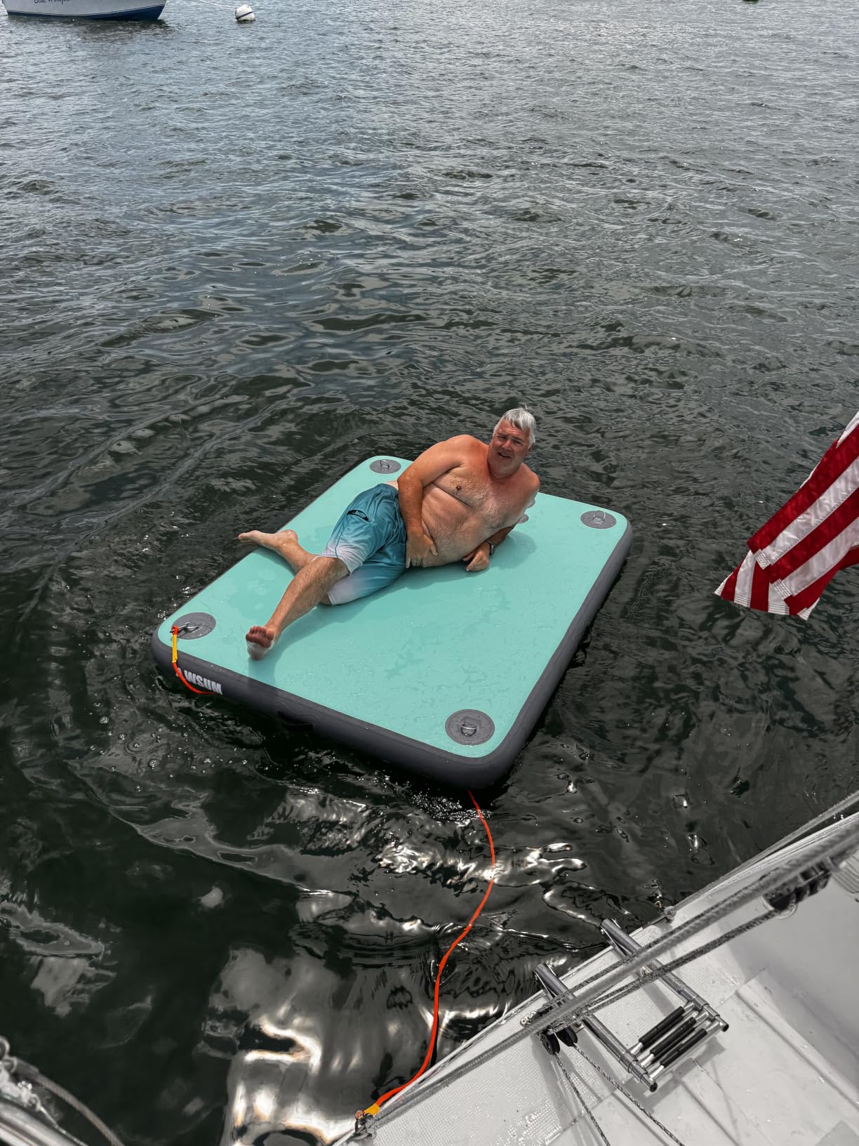 Inflatable Floating Dock for Water Activities, 6FT/8FT/10FT Water Mat | With Non-Slip Surface, Load Capacity 450-900 lbs, Capacity for 3-8 People, Water Platform for Lake, Pool, Beach & Ocean customer photo 1