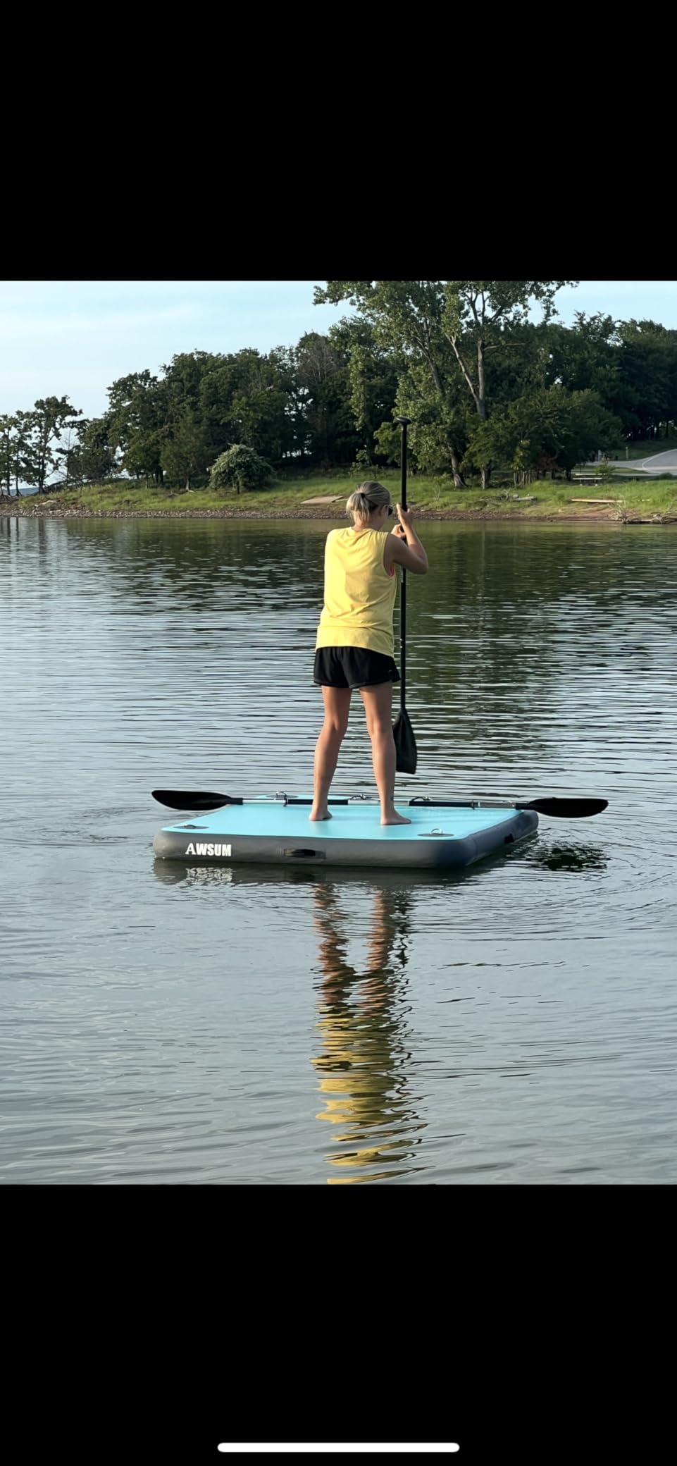 Inflatable Floating Dock for Water Activities, 6FT/8FT/10FT Water Mat | With Non-Slip Surface, Load Capacity 450-900 lbs, Capacity for 3-8 People, Water Platform for Lake, Pool, Beach & Ocean customer photo 2
