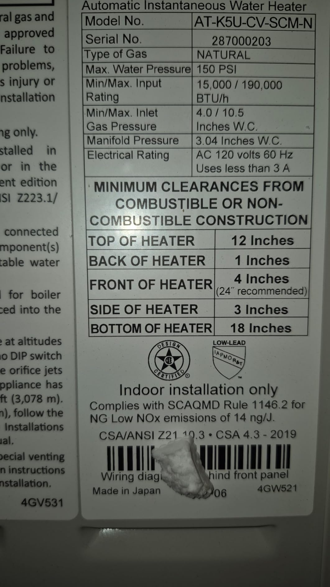 A. O. Smith Tankless Water Heater Natural Gas - Endless Instant Hot Water up to 10 GPM - Integrated Recirculation Pump - Indoor Condensing 199,000 BTU ProLine XE ATI-540P-N customer photo 2