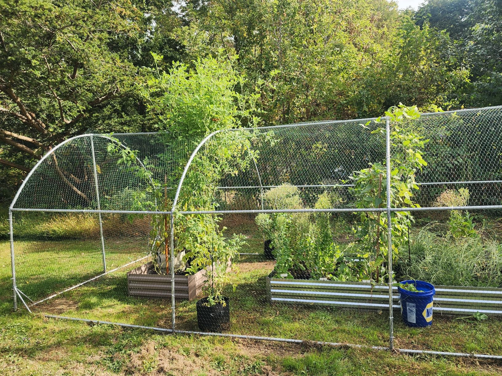 PawHut 9.2' x 31.2' x 6.5' Large Chicken Coop Metal Chicken Run w/Waterproof and Anti-UV Cover, 2 Lockable Doors, Dome Shaped Walk in Hen House for 30-40 Hens, Ducks, Poultry, Outdoor Yard Farm Use customer photo 1