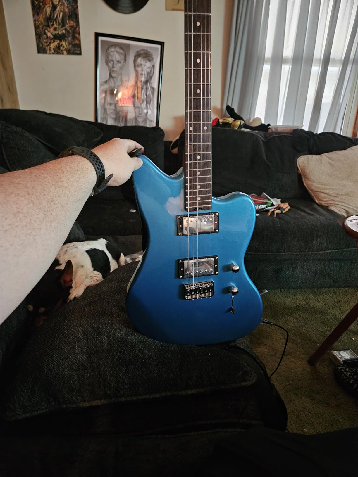 KGD Jazzmaster Mahogany Solid Body Electric Guitar, Roasted Maple Neck and Rosewood Fingerboard, Bone Nut, 6-String H-H Guitar, Professional/Full Size customer photo 1