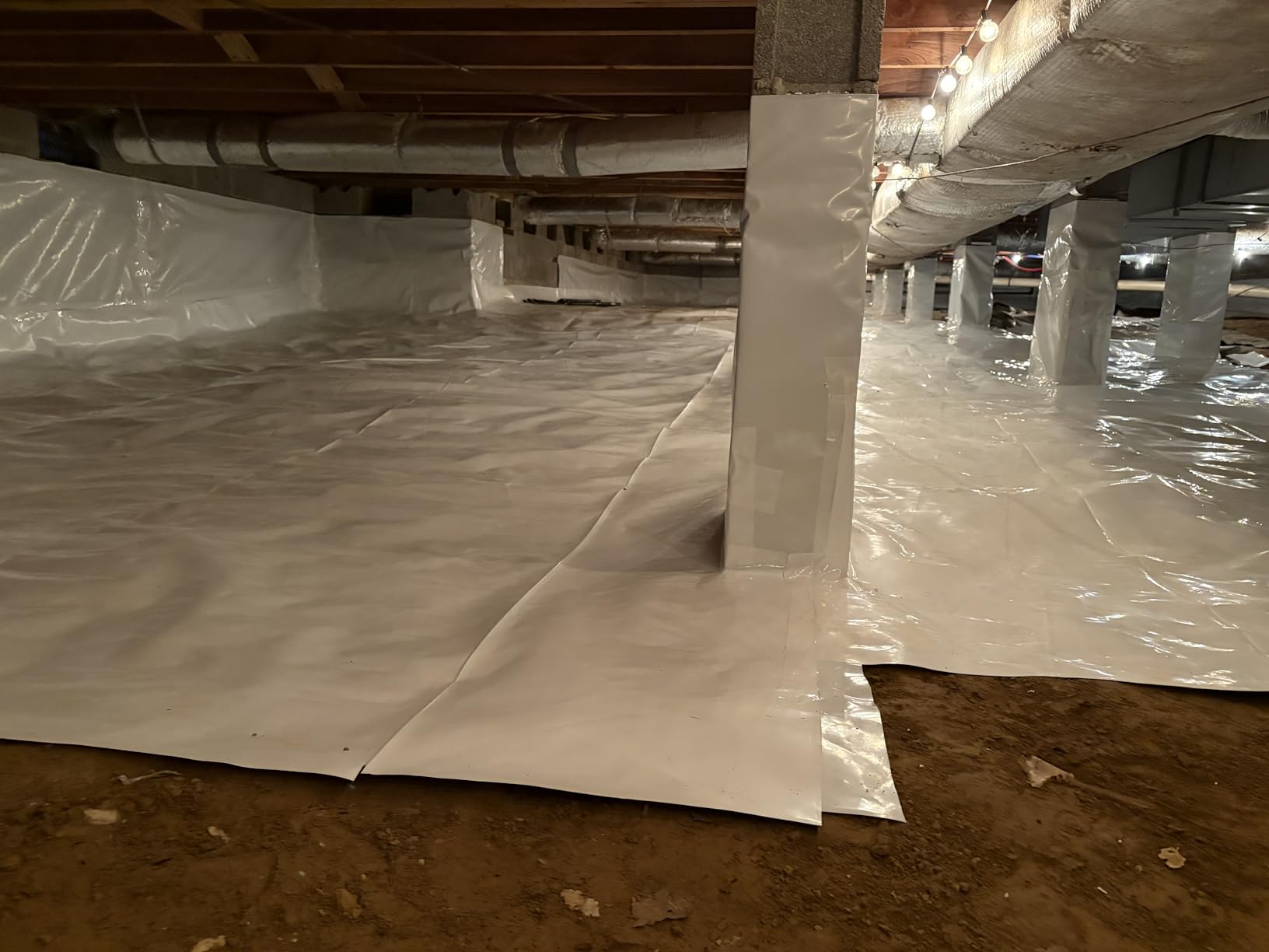 Crawl Space Vapor Barrier - 15 Mil Vapor Barrier - (12' x 100'), Tear Resistant, Heavy Duty Vapor Barrier Plastic, Drop Cloth Moisture Barrier Plastic Sheeting Covering for Crawlspace Encapsulation customer photo 1