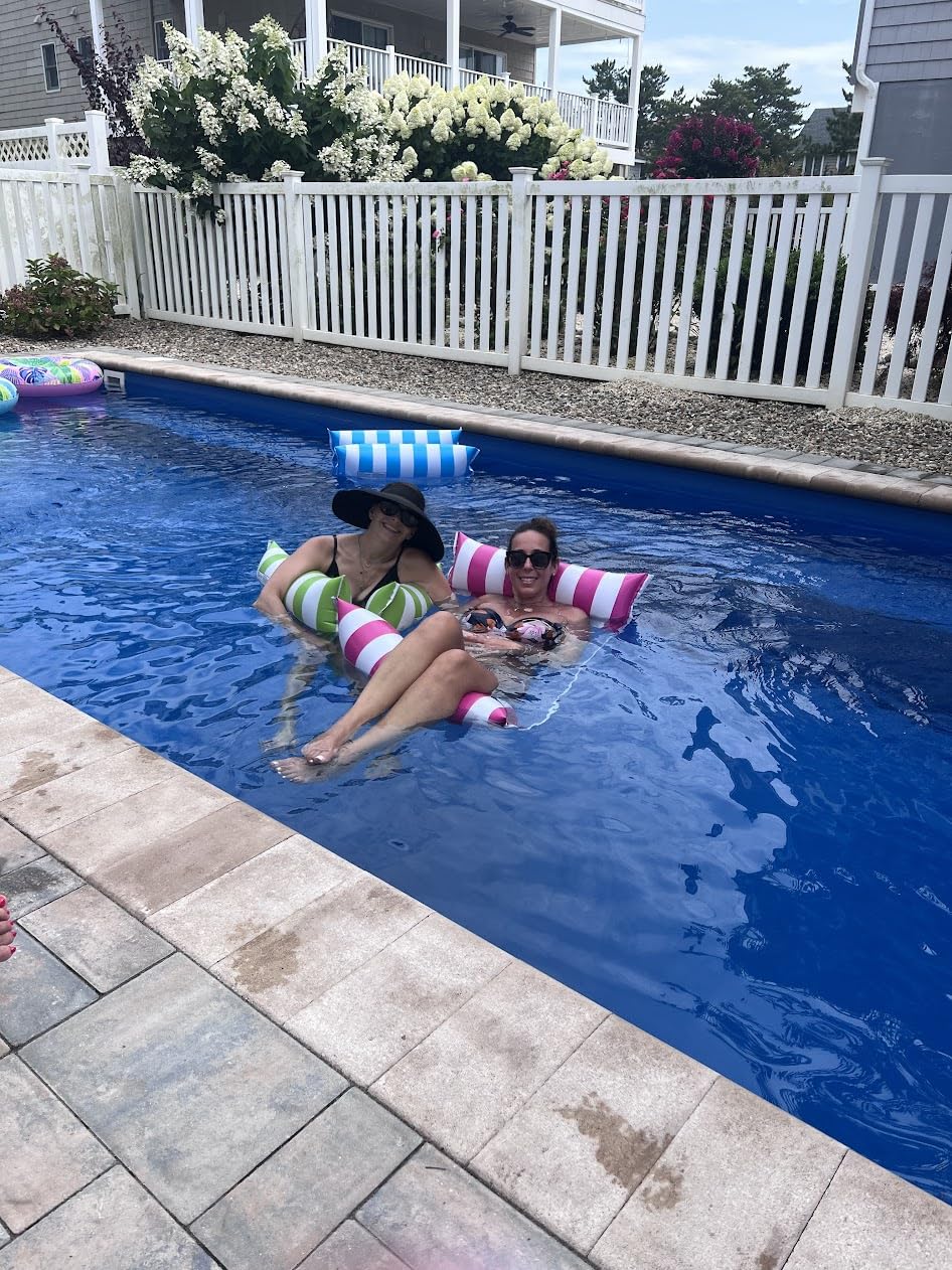 OKSUWATER 5 Pack 4-in-1 Inflatable Pool Floats for Adults, Multicolor | Thickened PVC, Headrest, Footrest, Net Fabric, Cooling Mesh, Water Hammock customer photo 2