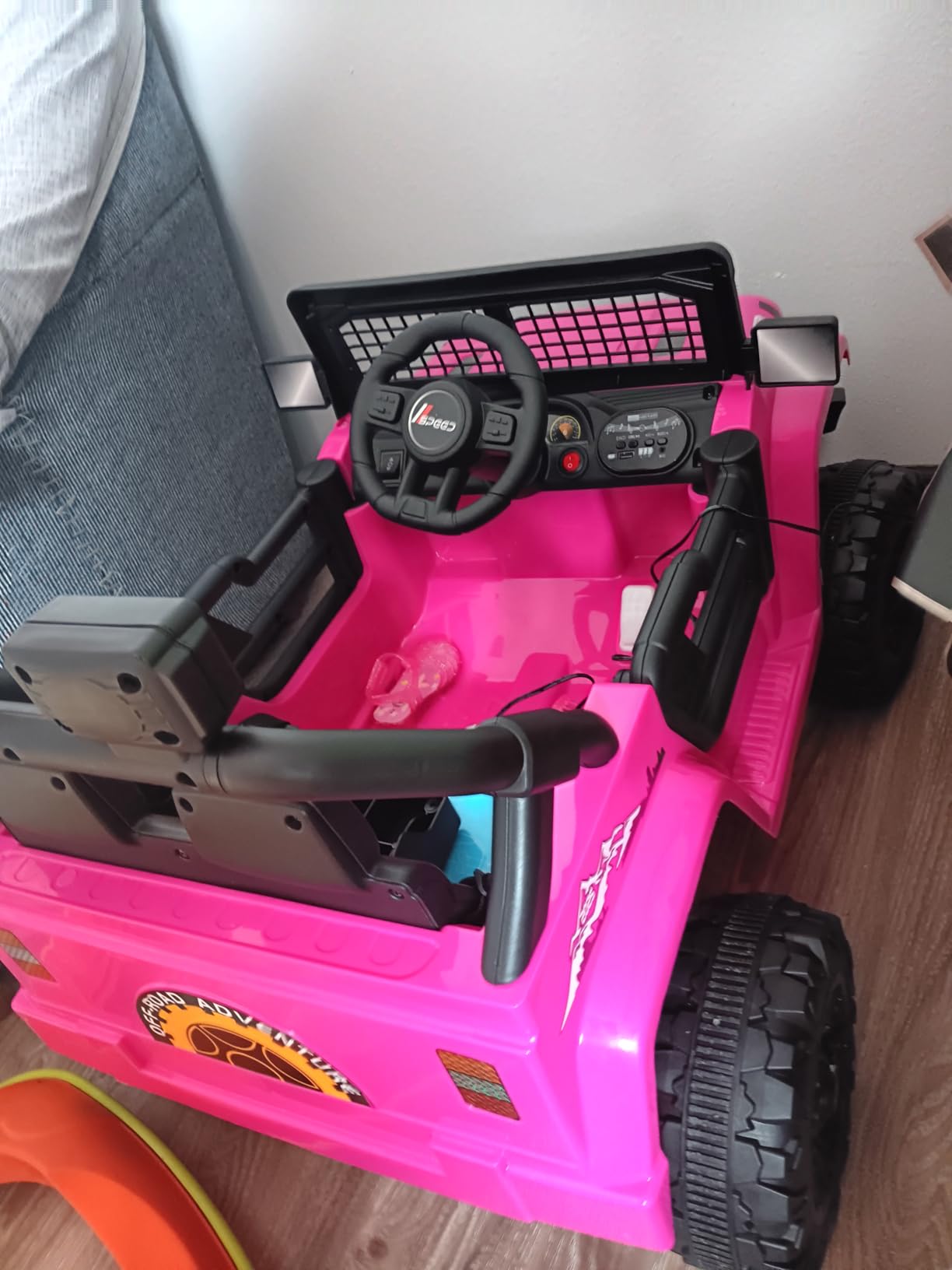 12V 7AH Kids Ride-On Truck Jeep, Electric Car with Parent Remote Control, Spring Suspension, LED Lights, Bluetooth, Music, Pink customer photo 1