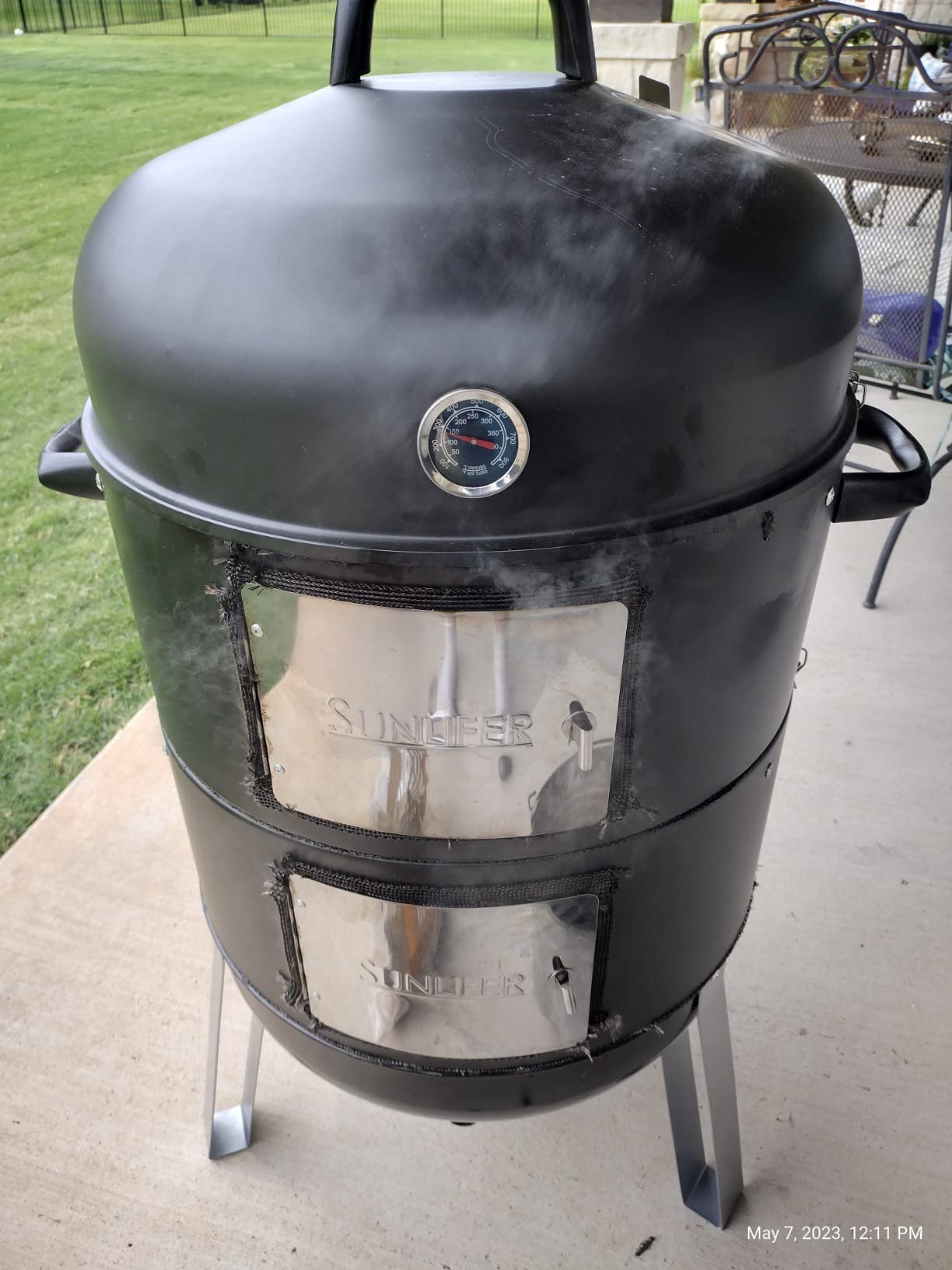 BBQ Charcoal Smoker for Meat: 16 Inch Heavy Duty 4 In 1 BBQ Charcoal Grills | Vertical Barbecue Smokers Grill Combo for Outdoor Cooking Patio Backyard Picnic Party Grilling customer photo 1
