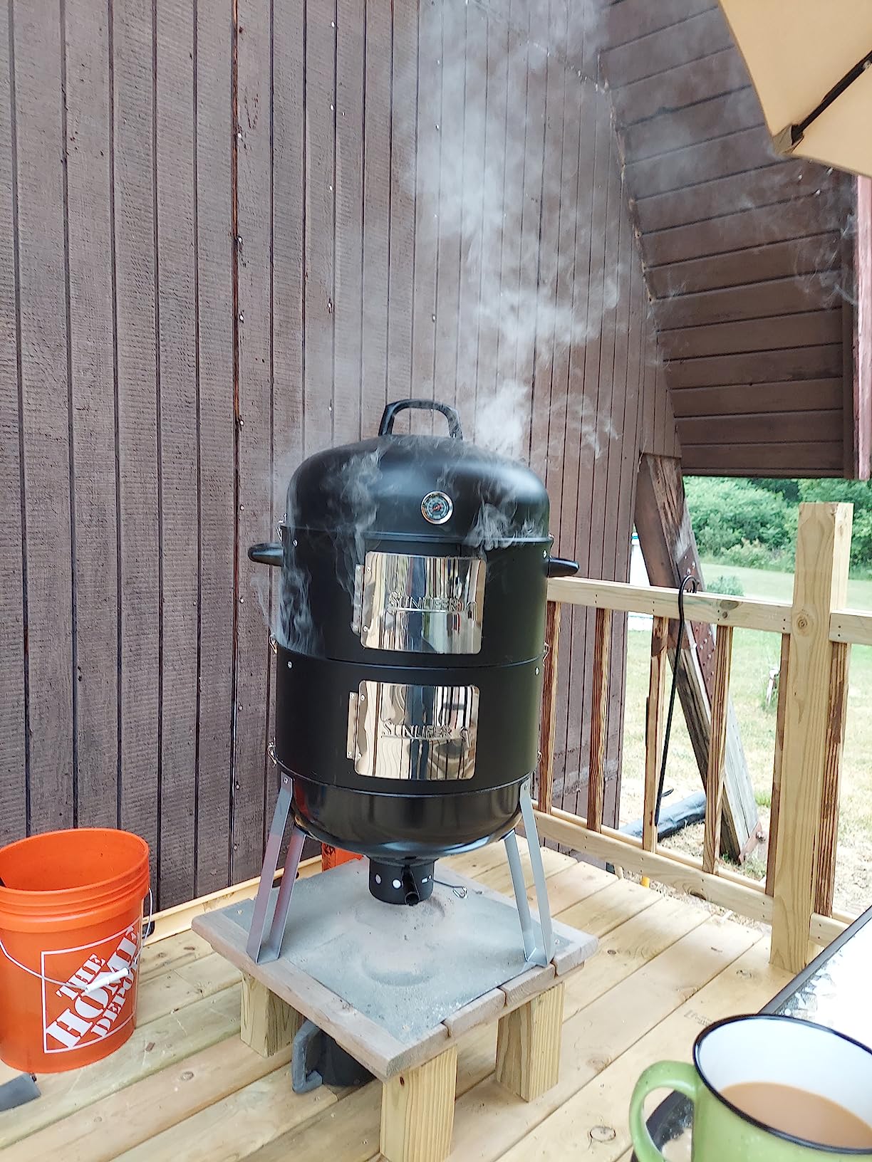 BBQ Charcoal Smoker for Meat: 16 Inch Heavy Duty 4 In 1 BBQ Charcoal Grills | Vertical Barbecue Smokers Grill Combo for Outdoor Cooking Patio Backyard Picnic Party Grilling customer photo 2