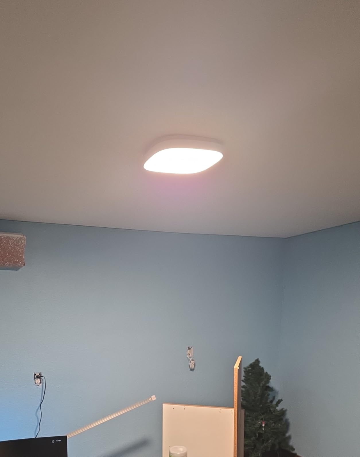 Govee Smart Ceiling Light, RGBIC LED Square Ceiling Light Fixture Works with Matter, 2400LM Flush Mount Light Fixture, DIY Colors, 2700K-6500K Dimmable for Bedroom, Living Room, 12 Inch, 1 Pack customer photo 1