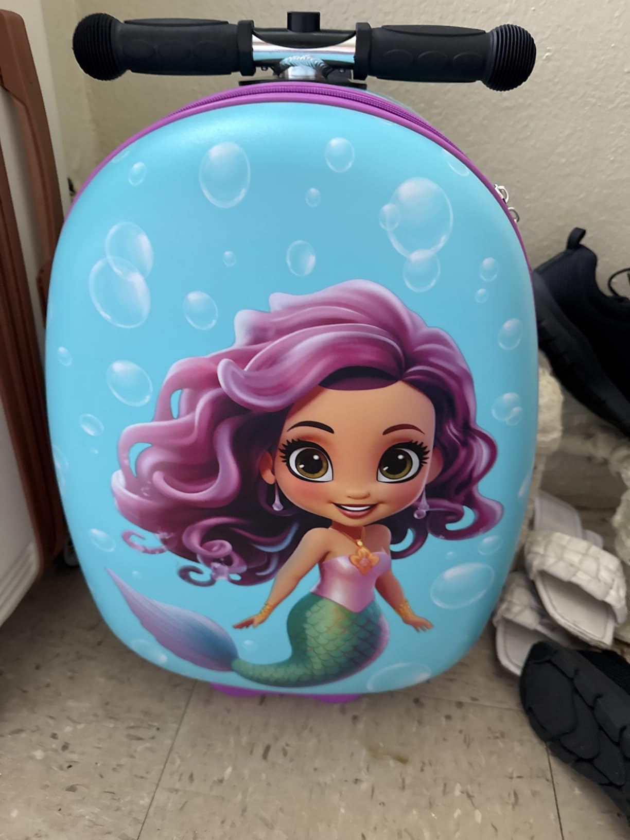 Kids Ride-On Scooter Luggage, Carry-On Suitcase, Ages 4+ customer photo 1