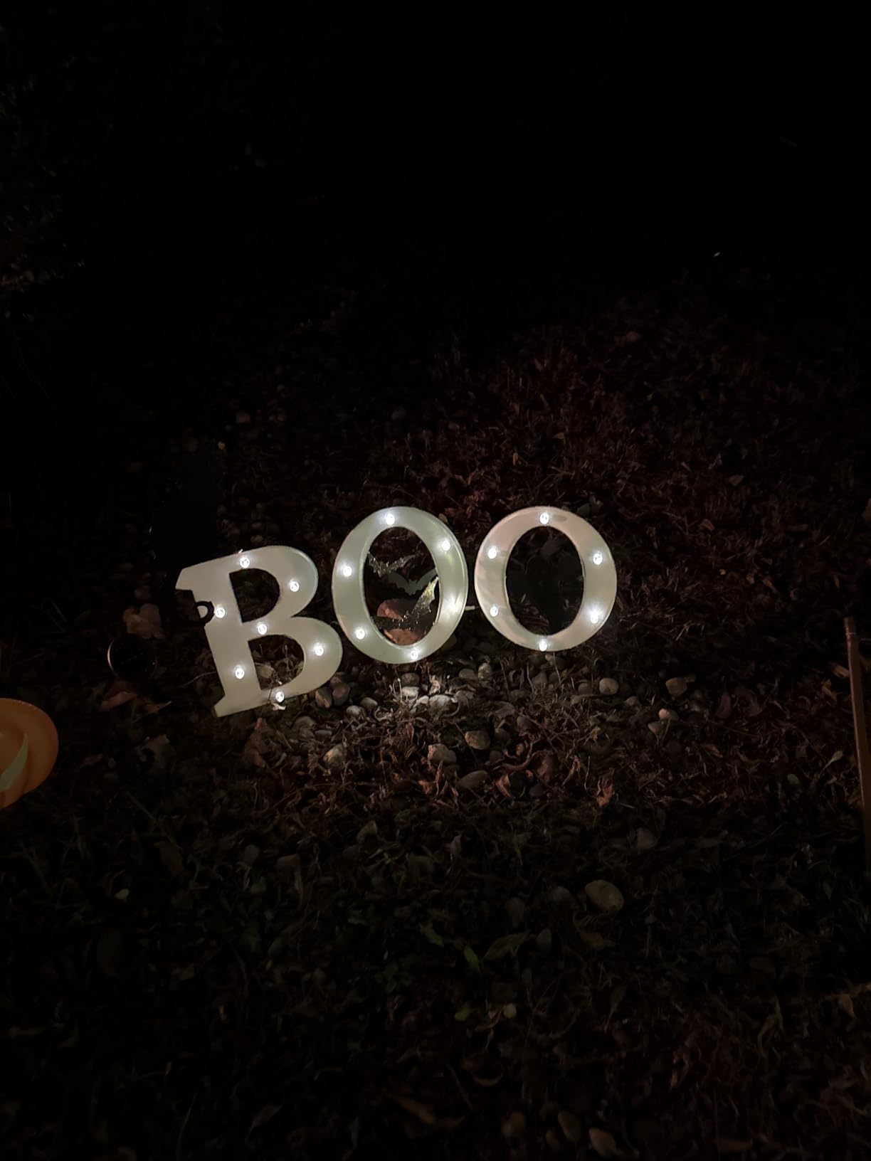 Prsildan 3 Pack Halloween Decorations Outdoor Solar Lighted Boo Yard Sign | Waterproof Metal Lawn Stakes, Solar-Powered, Bats, Cat & Ghost, For Front Yard, Porch, Garden, Spooky Halloween Party Decor customer photo 1