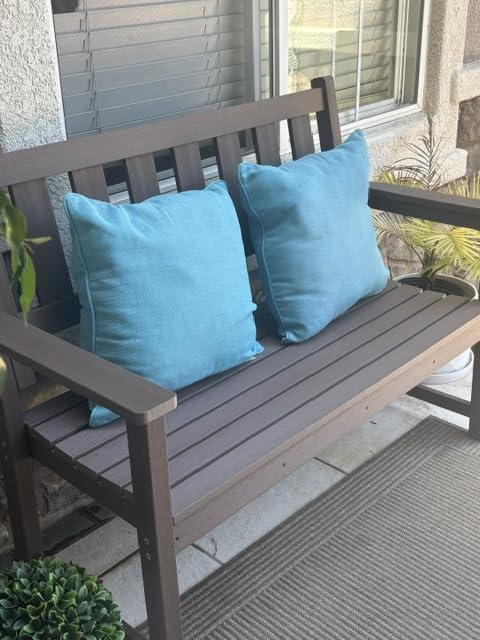 All Weather Poly Lumber Outdoor Garden Bench, 2-Person, Light Gray, 700 Lbs Weight Capacity Heavy Duty Weatherproof Patio Seating Furniture for Porch Balcony Park customer photo 2