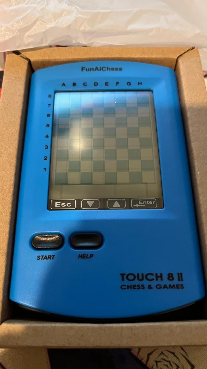 Handheld Electronic Chess Board 8 in 1 Touch Chess Computer Game Portable Electronic Chess Set for Adults, Kids,and Beginners Learn and Travel with Stylus Large LCD Display Gift(Blue) customer photo 2