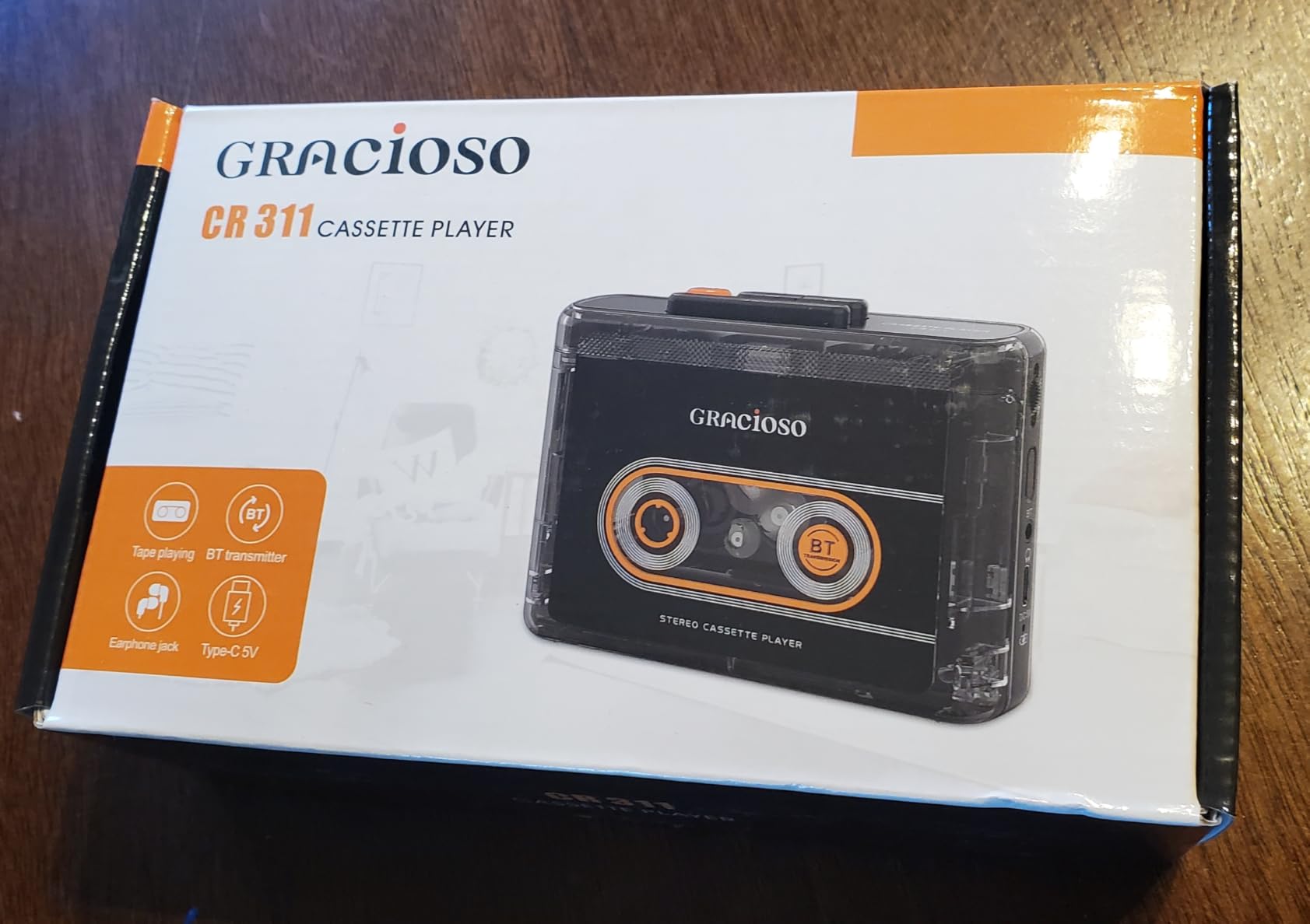 Gracioso Bluetooth Cassette Tape Player with 1100mAh Rechargeable Battery | Up to 10H Playtime-Portable Cassette Player with Earphone-Back Clip for Secured Carry customer photo 1