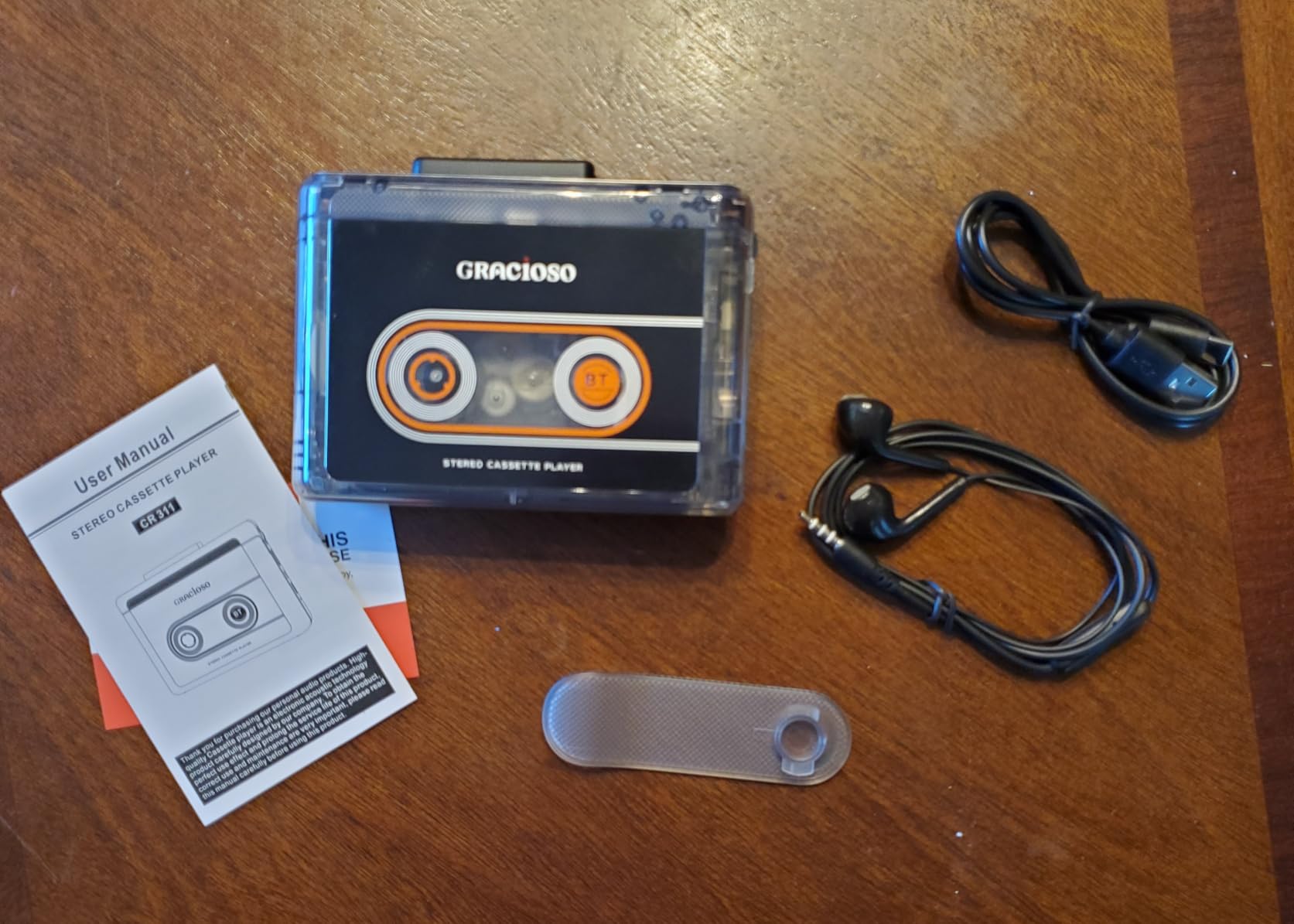 Gracioso Bluetooth Cassette Tape Player with 1100mAh Rechargeable Battery | Up to 10H Playtime-Portable Cassette Player with Earphone-Back Clip for Secured Carry customer photo 2