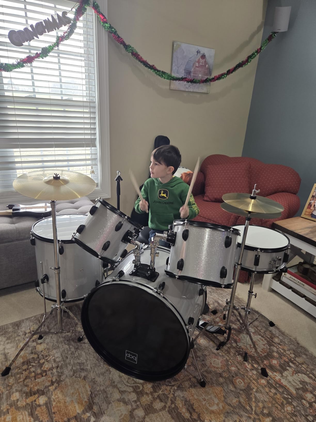 Best Choice Products 5-Piece Full Size Complete Adult Drum Set w/Cymbal Stands, Stool, Drum Pedal, Sticks, Floor Tom - Dark Cherry Sunburst customer photo 1