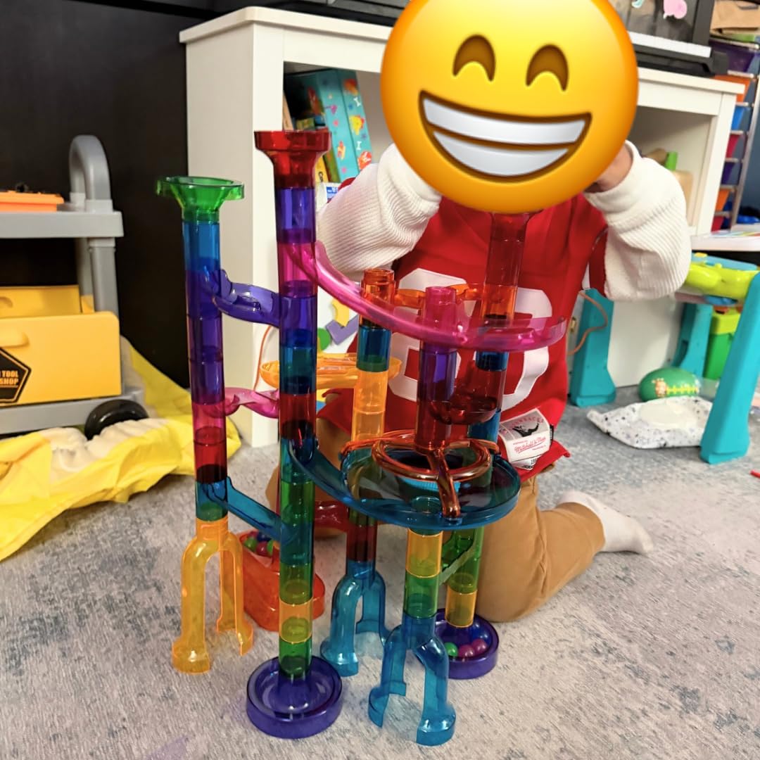 Ifollower Marble Run, 109Pcs Marble Maze Game Building Toys for Kid, Upgrade Mable Track Race Construction STEM Learning Toy, Birthday for Boys Girls Aged 3-12 customer photo 1