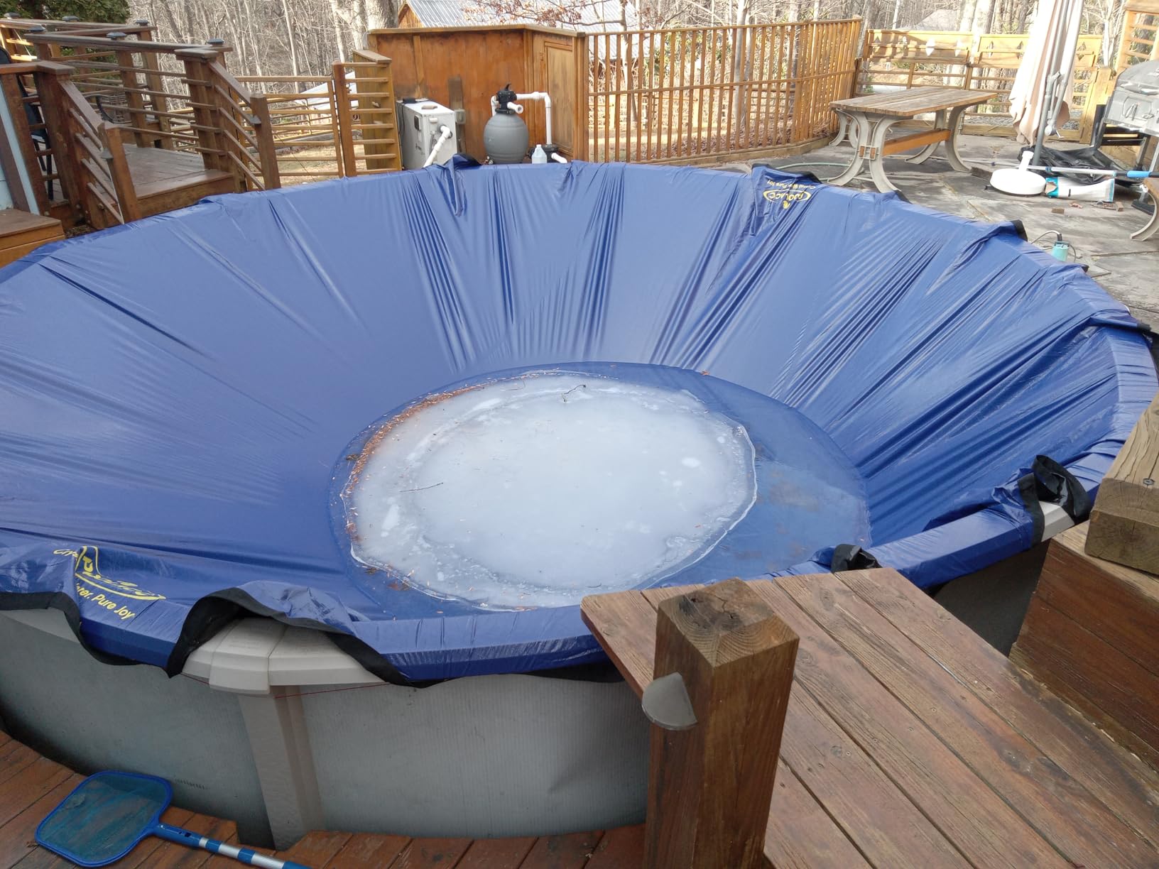 POOLACC Pool Covers for Above Ground Pools - 24 ft Round Winter Pool Cover, Extra Durable Cold- and UV-Resistant Heavy-Duty Swimming Pool Cover for Winterizing customer photo 2