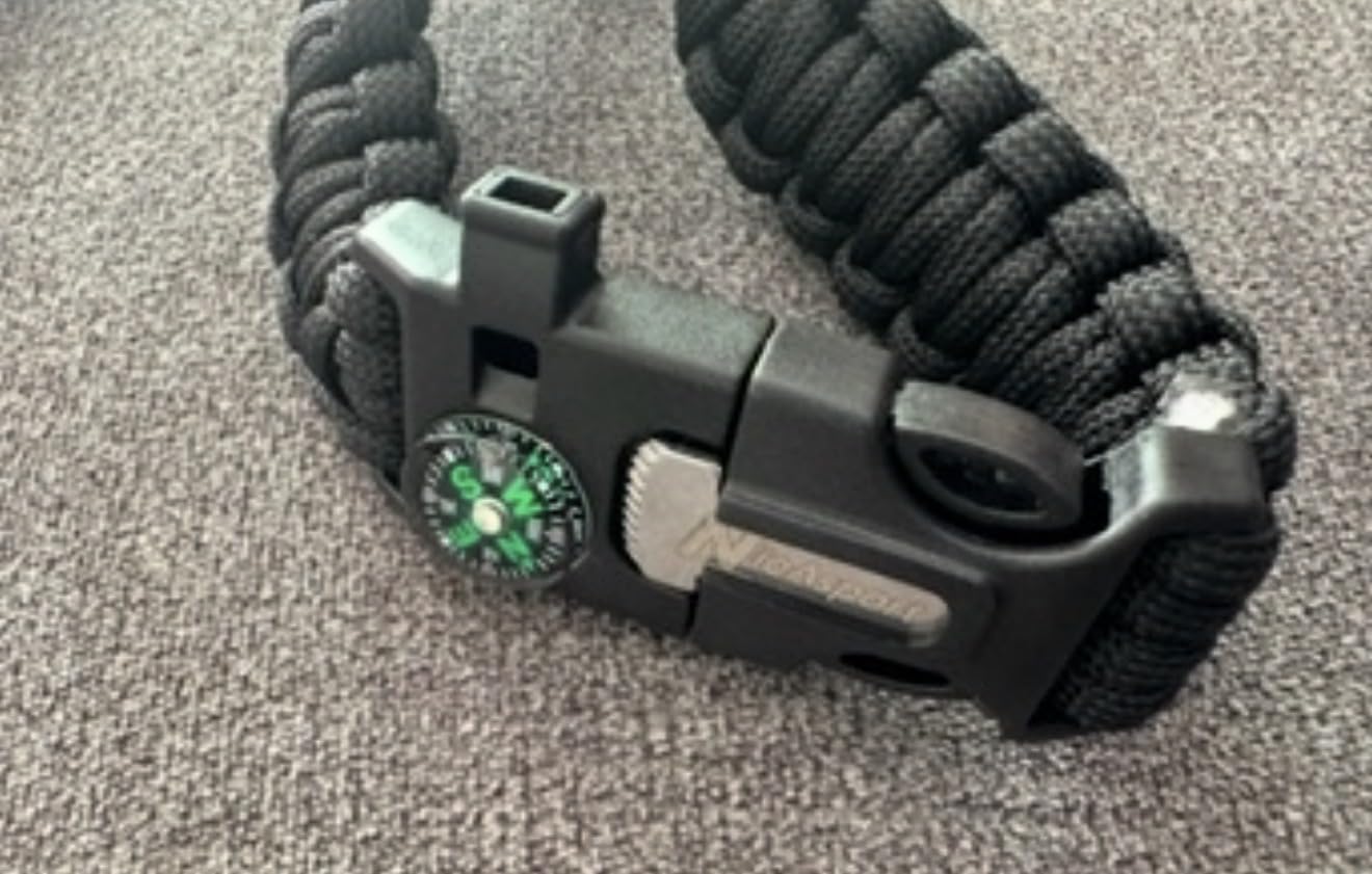 Paracord Survival Bracelet (3 Pack) - Adjustable with Fire Starter, Whistle, Compass - Survival Gear for Hiking, Camping, Fishing, Gifts for Men Dad Husband customer photo 2