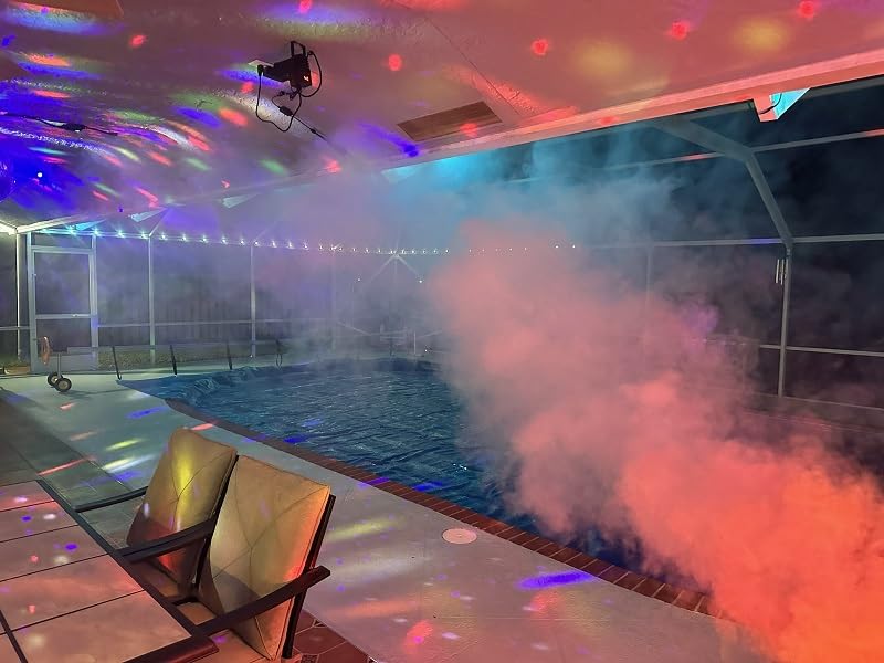 1200W Fog Machine, Smoke Machine Fog with Disco Ball Lights, 6000CFM with 13-Color LED Effects, Wired And Wireless Remote Controls, Ideal for Indoor, Outdoor, Wedding, Parties, and Halloween customer photo 1