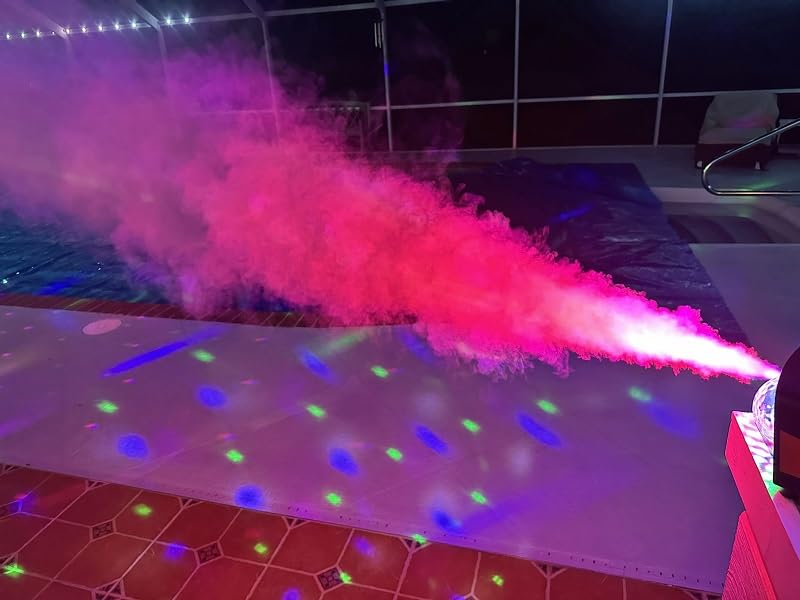 1200W Fog Machine, Smoke Machine Fog with Disco Ball Lights, 6000CFM with 13-Color LED Effects, Wired And Wireless Remote Controls, Ideal for Indoor, Outdoor, Wedding, Parties, and Halloween customer photo 2