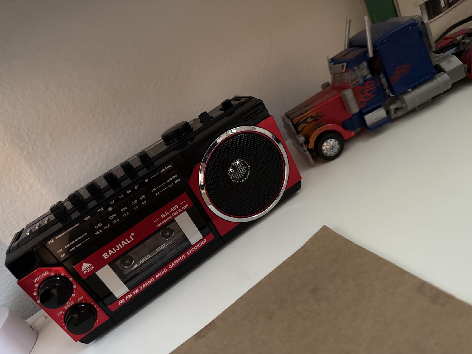 BAIJIALI Portable Cassette Player with AM/FM/SW Radio & BT | Boombox for Home and Travel, Record from Radio, Play via SD/USB, Headphone Jack, AC/Battery Power customer photo 2