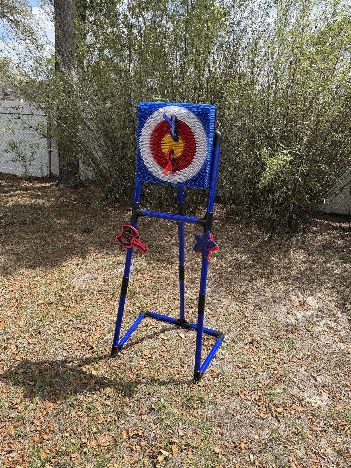 Axe Throwing Game for Backyard, Bristle Target Set with 6 Axes & 6 Darts, Portable Plastic Axe Throwing Game Indoor Outdoor Game for Adults & Kids, Carnival Yard Games customer photo 1